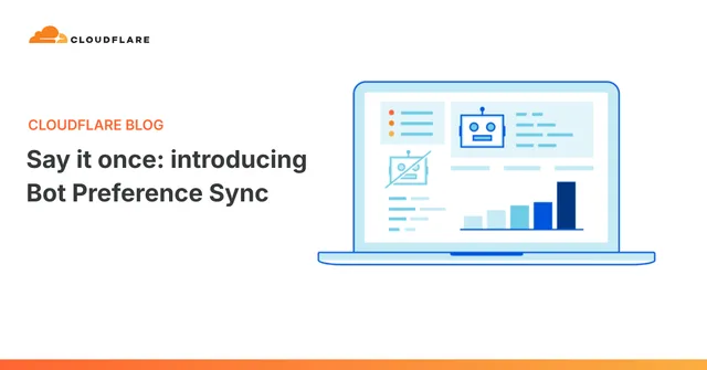 Preview graphic for the Cloudflare blog post "Bot Preference Sync for robots.txt"